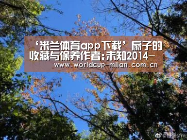 ‘米兰体育app下载’扇子的收藏与保养作